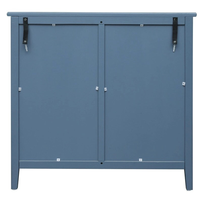 Commode à 3 tiroirs, meuble américain, convient pour chambre à coucher, salon, bureau bleu