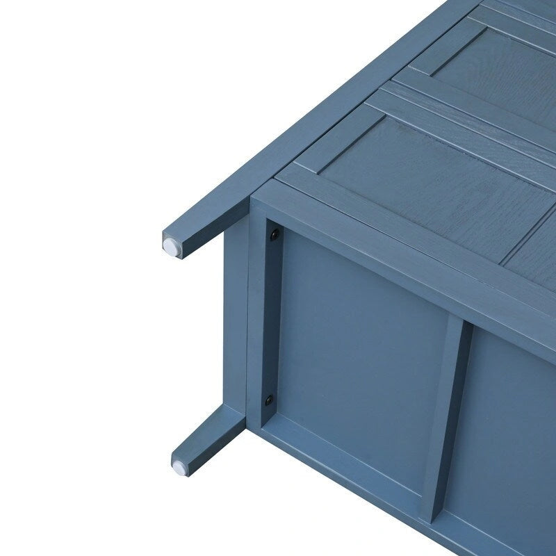 Commode à 3 tiroirs, meuble américain, convient pour chambre à coucher, salon, bureau bleu