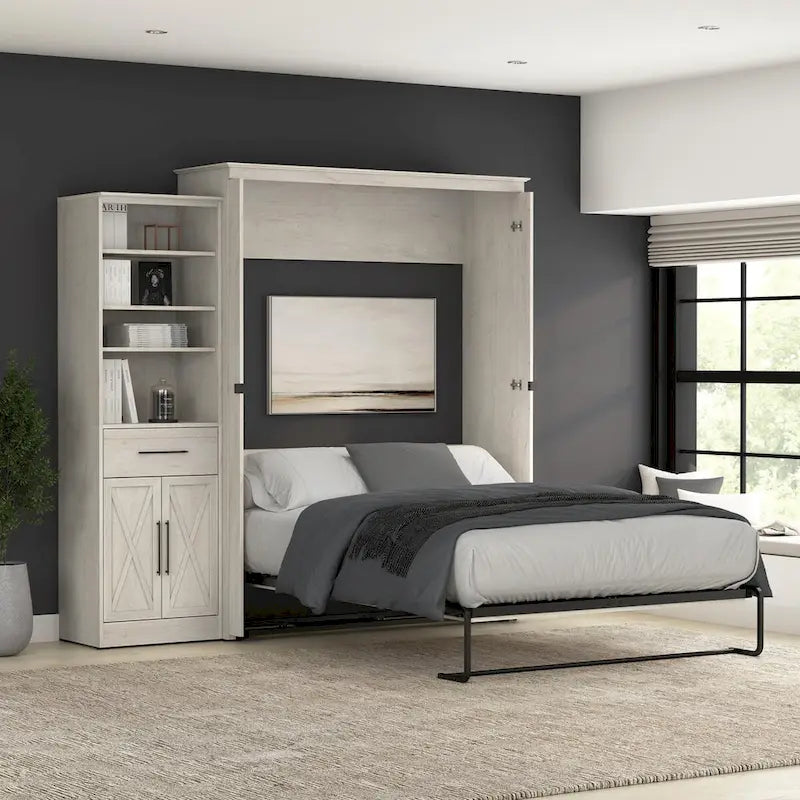 Lit escamotable Queen avec armoire (94W)