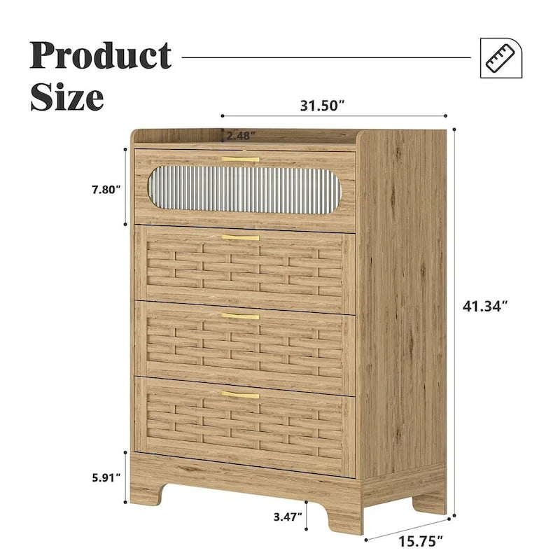 Commode de Rangement Polyvalente Style Ferme pour Chambre à Coucher