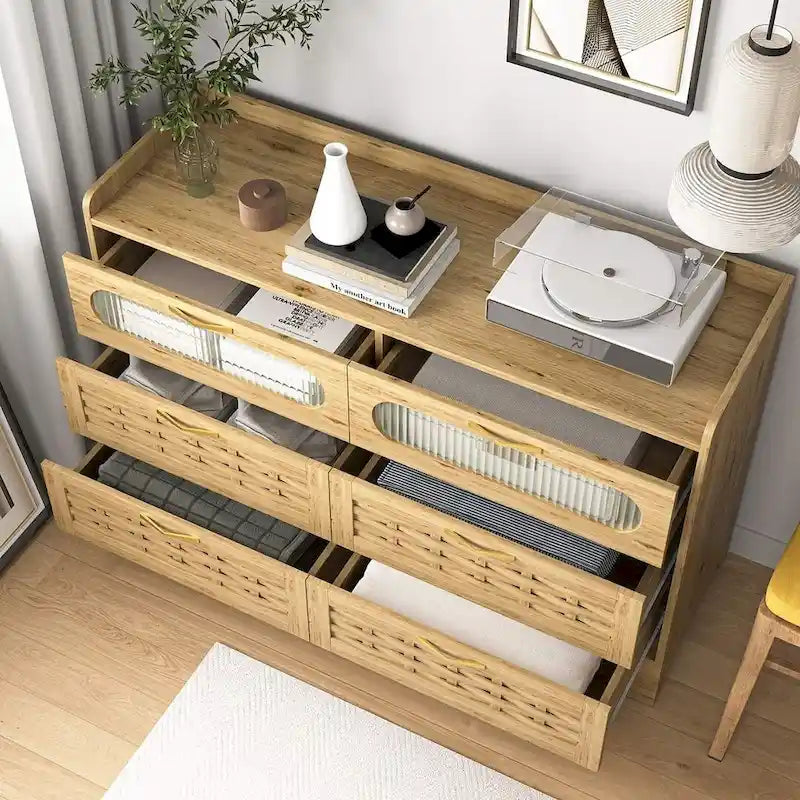 Commode de Rangement Polyvalente Style Ferme pour Chambre à Coucher