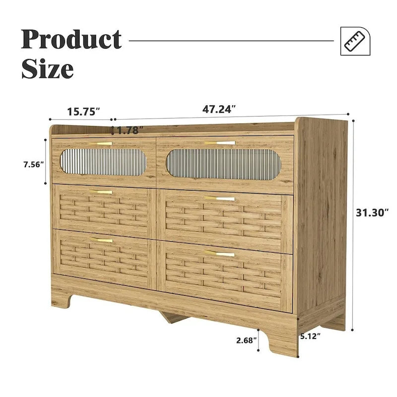 Commode de Rangement Polyvalente Style Ferme pour Chambre à Coucher