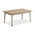 Table à manger extensible de 172 à 208 cm, plateau rectangulaire, pieds coniques, bois marron