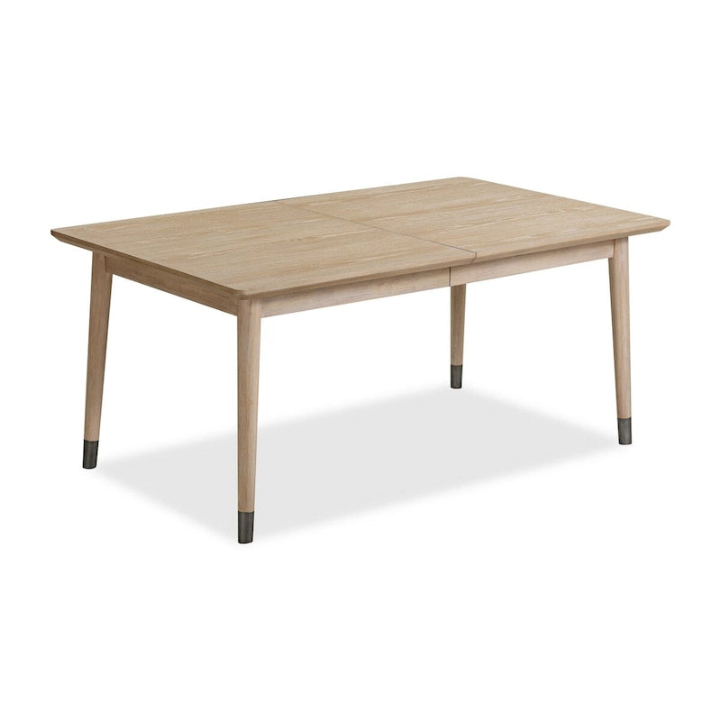 Table à manger extensible de 172 à 208 cm, plateau rectangulaire, pieds coniques, bois marron