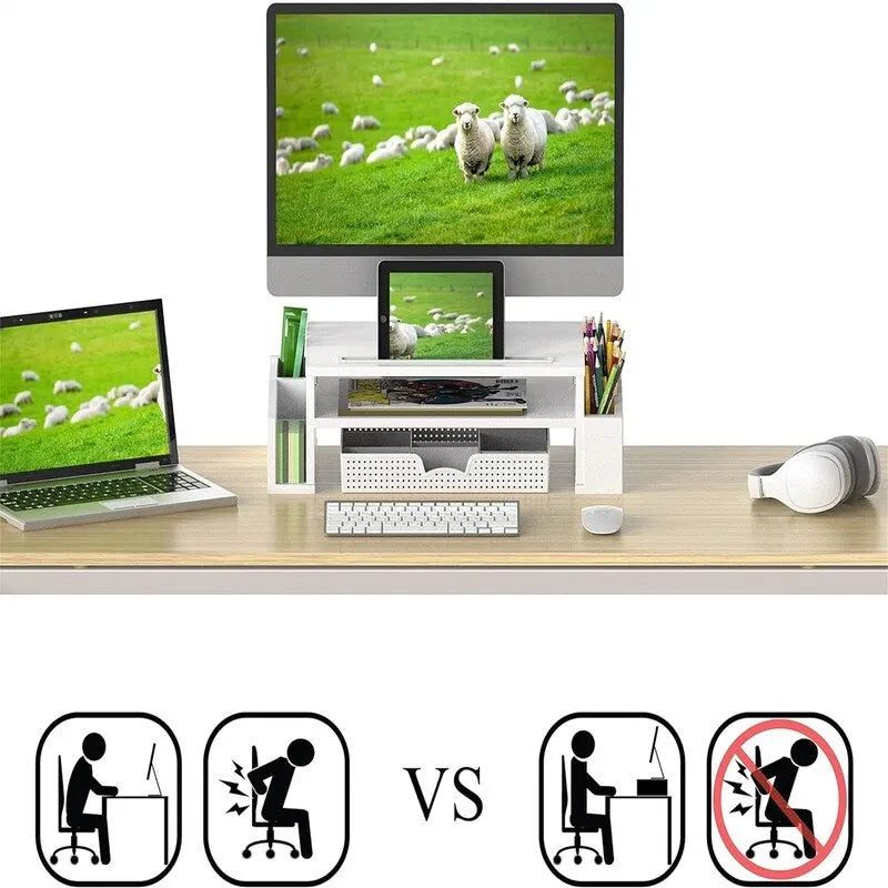Support et rehausseur de moniteur de bureau