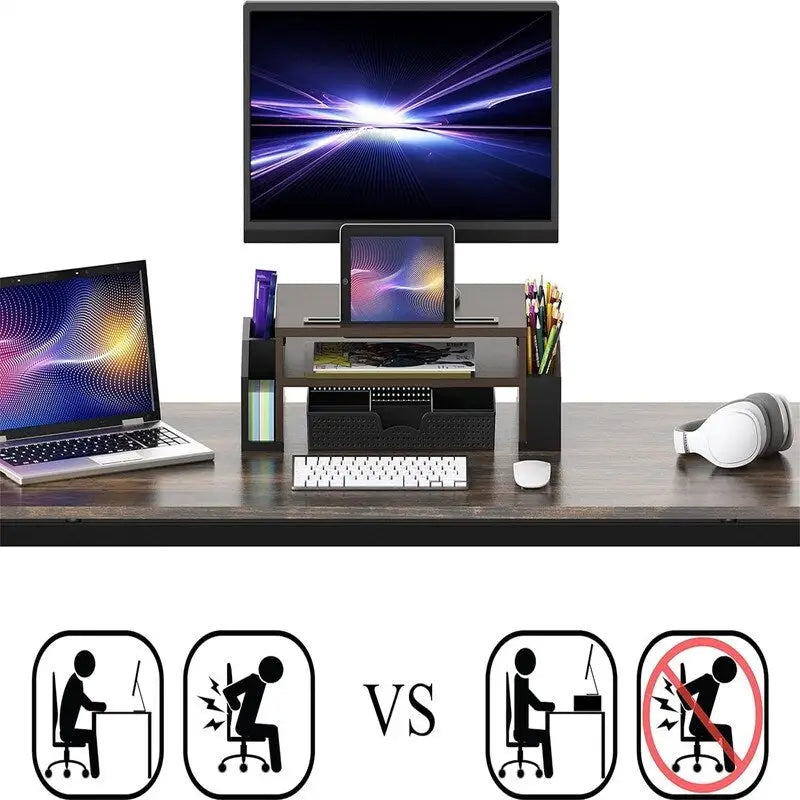Support et rehausseur de moniteur de bureau