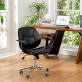 Chaise de bureau pivotante réglable en similicuir avec accoudoirs, design ergonomique