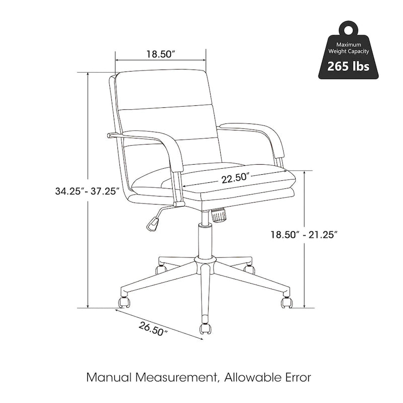 Chaise de bureau pivotante réglable en similicuir avec accoudoirs, design ergonomique
