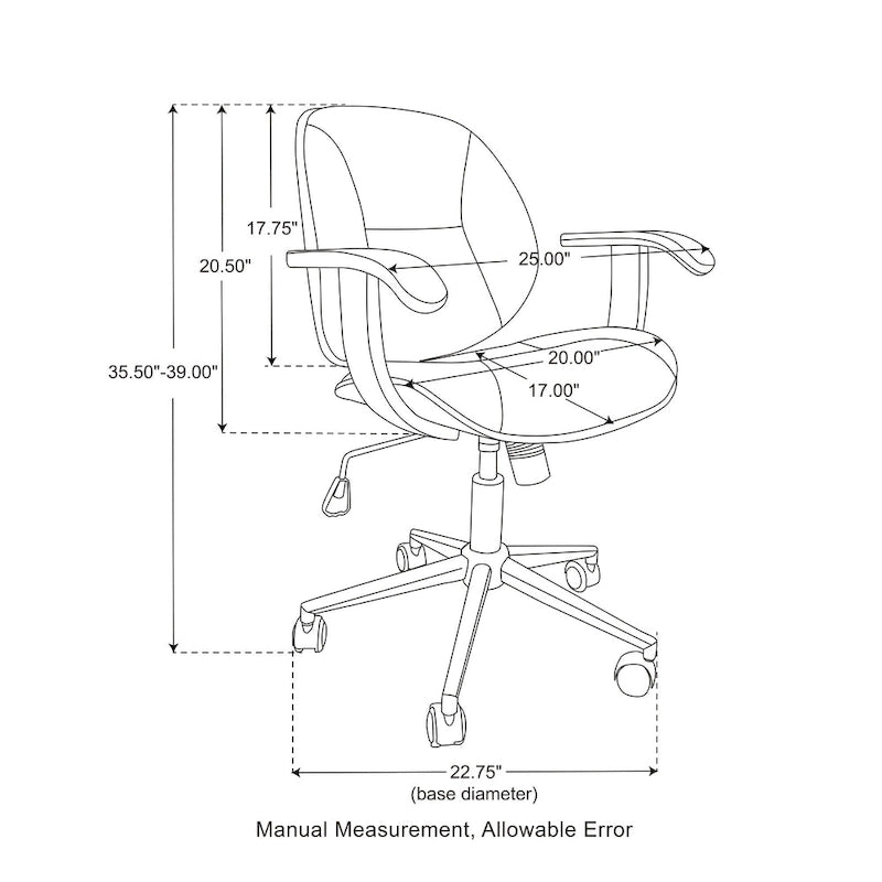 Chaise de bureau pivotante réglable en similicuir avec accoudoirs, design ergonomique