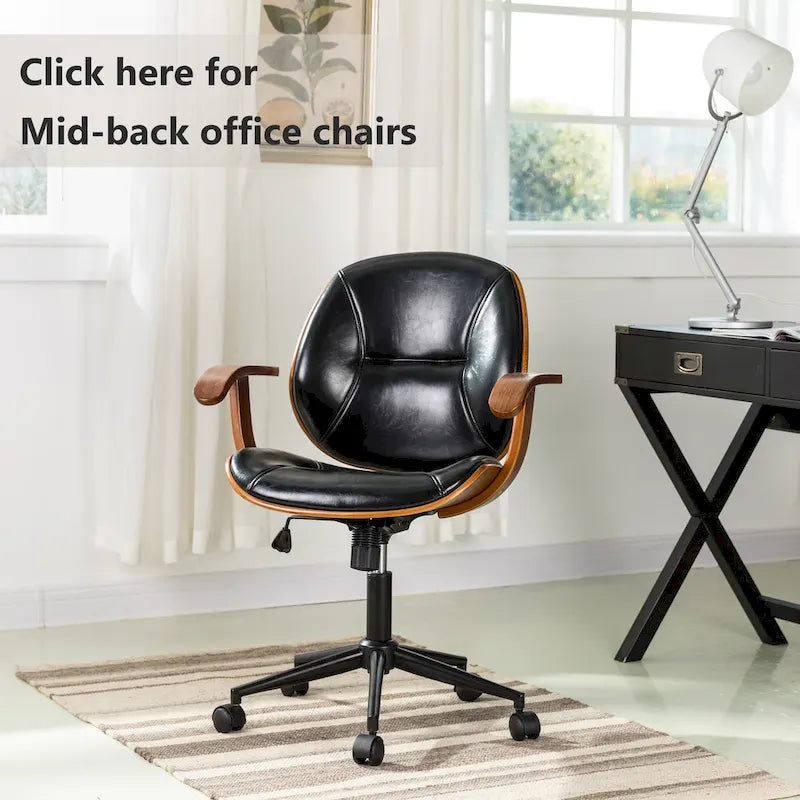 Chaise de bureau pivotante réglable en similicuir avec accoudoirs, design ergonomique