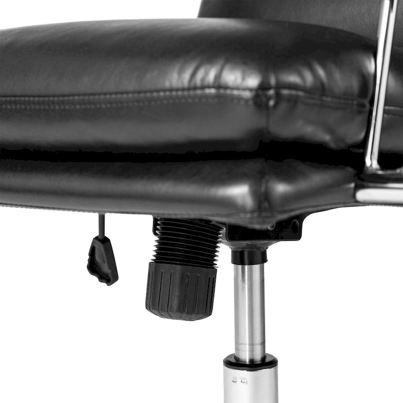Chaise de bureau pivotante réglable en similicuir avec accoudoirs, design ergonomique
