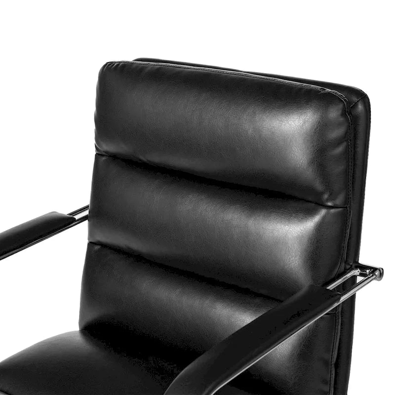 Chaise de bureau pivotante réglable en similicuir avec accoudoirs, design ergonomique